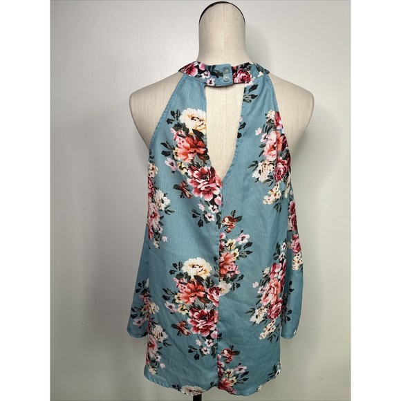 ✅SOLD Womens Aqua Floral Sleeveless Size XL - Picture 6 of 13